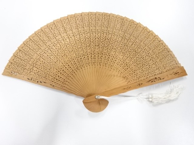 JAPANESE KIMONO / ANTIQUE SANDALWOOD FAN